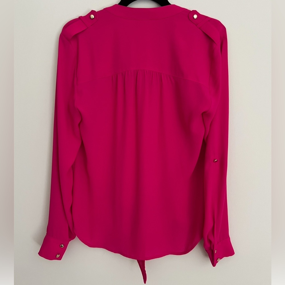 Cache Hot Pink Button-Down Blouse Size Small - image 2
